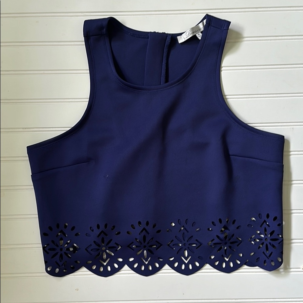 X Revolve Ava Crop Top in Navy